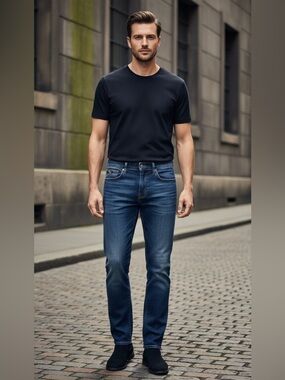 Lucky Brand Men's Dark Wash Slim Straight Jeans